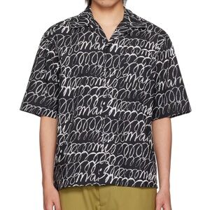 Marni Black and White Script Men's Shirt